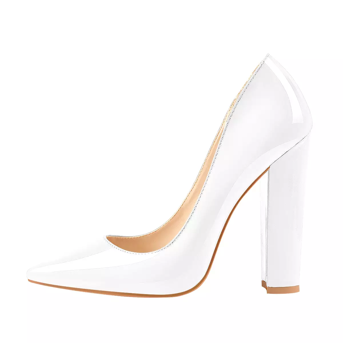 Elegant Classic Pointed Toe Chunky Heels Pumps