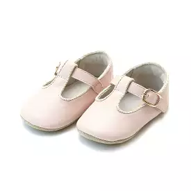 Evie Napa Leather Girls T-Strap Mary Jane Crib Shoe (Infant)