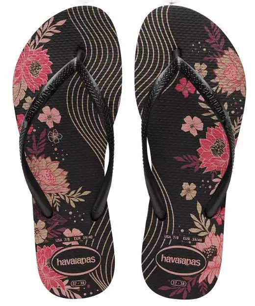 Havaiana Slim Organic Flip Flops - Black/Black