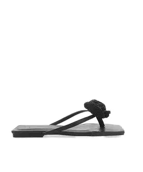 Idella Flower Sandal - Black Crochet