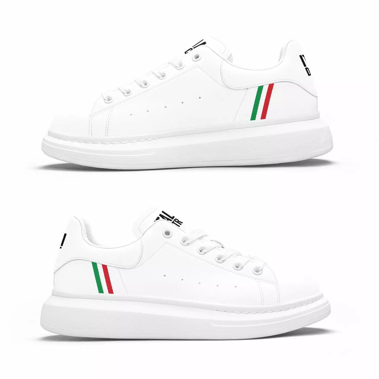 Italian Stripe | Leather Oversized Sneakers - Italia District