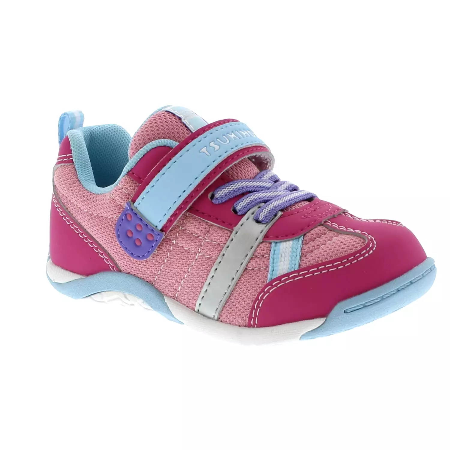 Kaz Kid's Casual Sneaker - Fuschia/Light Blue