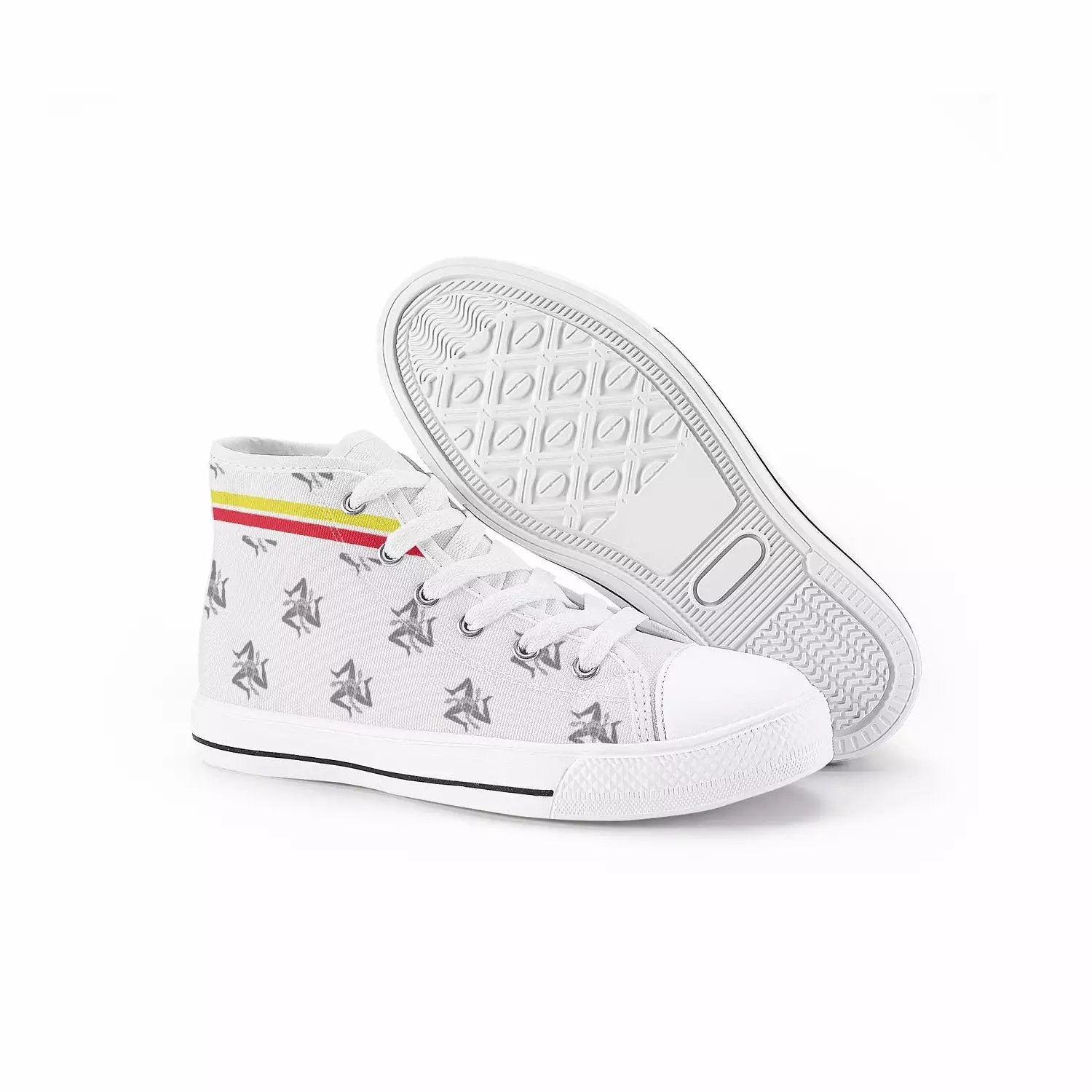 Kid’s High-Top Shoes Siclian pattern white