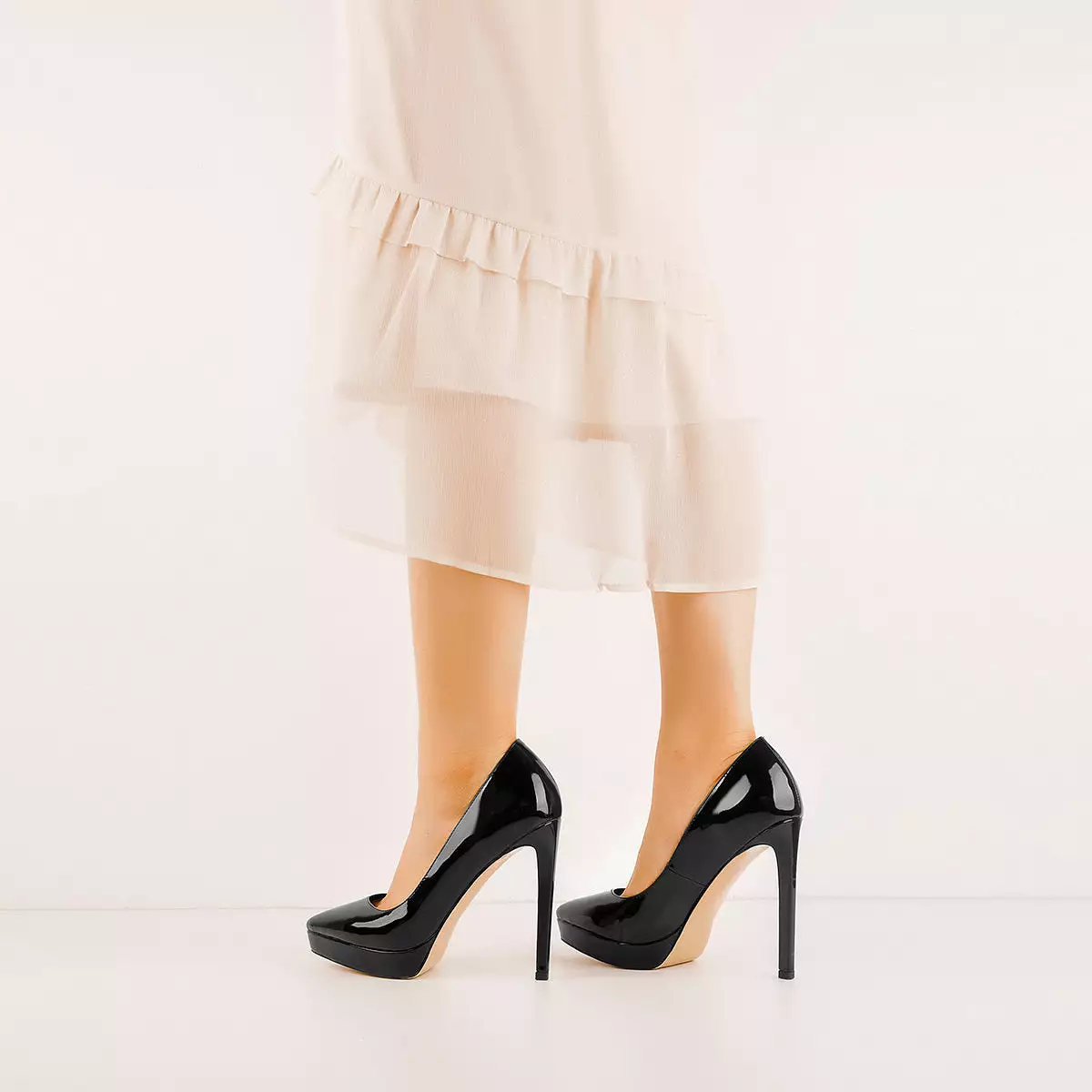 Low Platform Pointed Toe Stiletto Heels Pumps