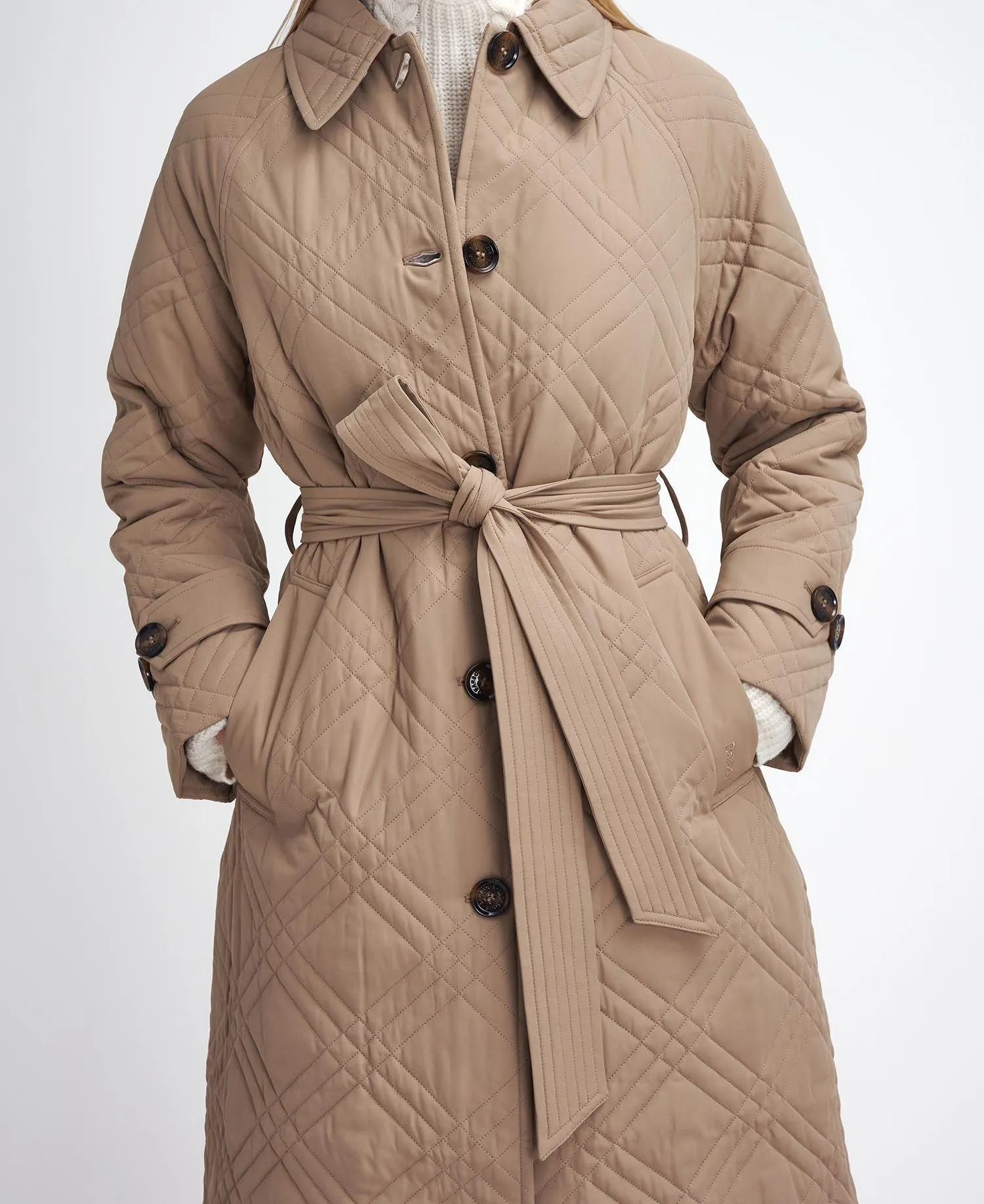  Mariah Quilted Trench Coat     