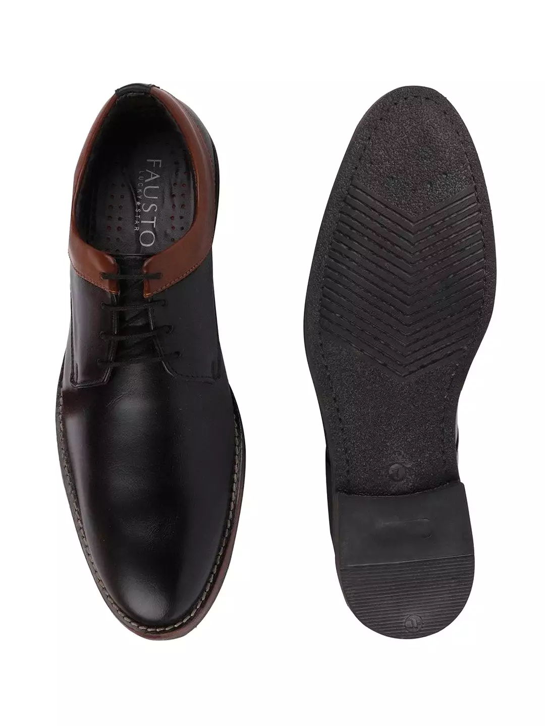 Men Black Formal Lace-Up Oxford Shoes