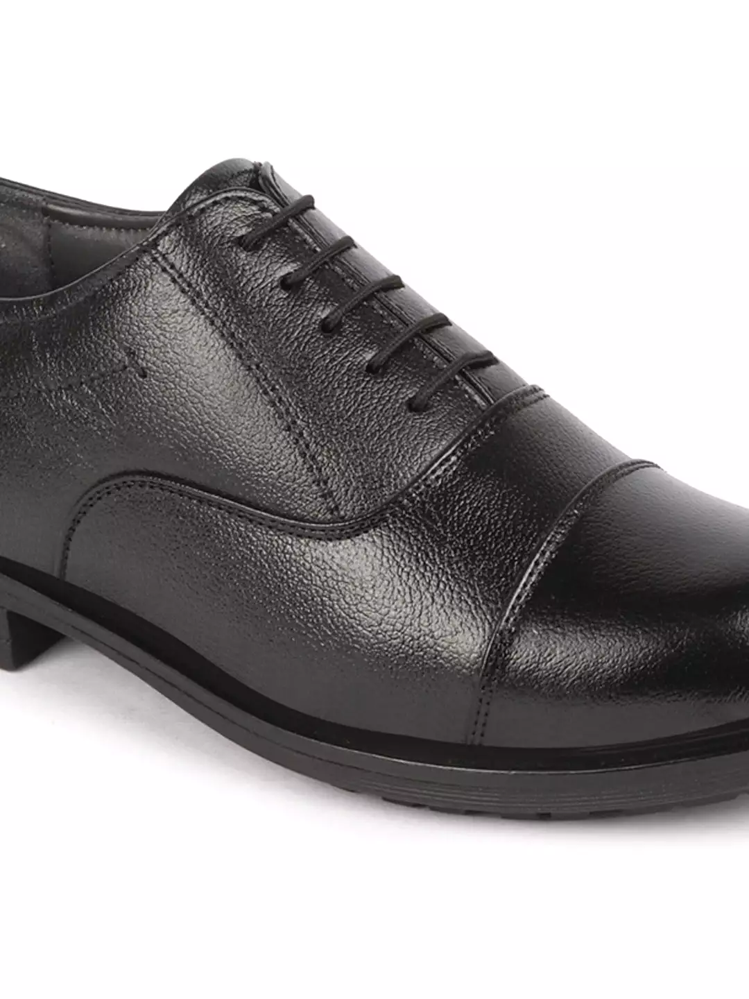 Men Black Genuine Leather Formal Office Comfort Broad Feet Oxford Lace Up Shoes