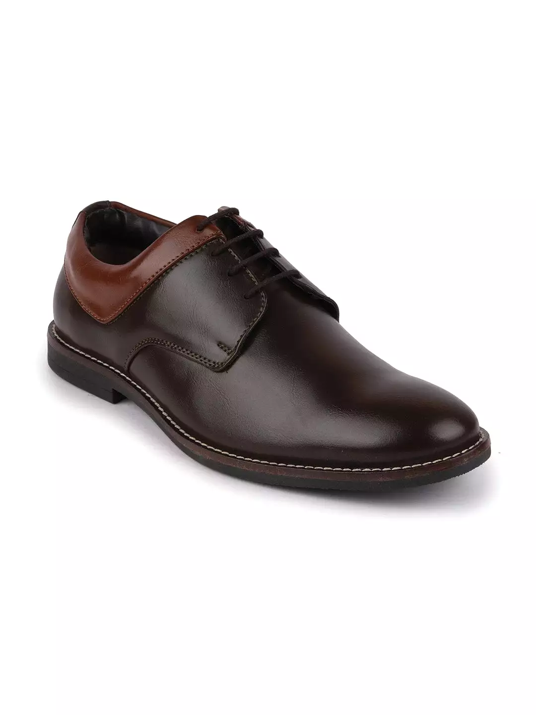 Men Brown Formal Lace-Up Oxford Shoes