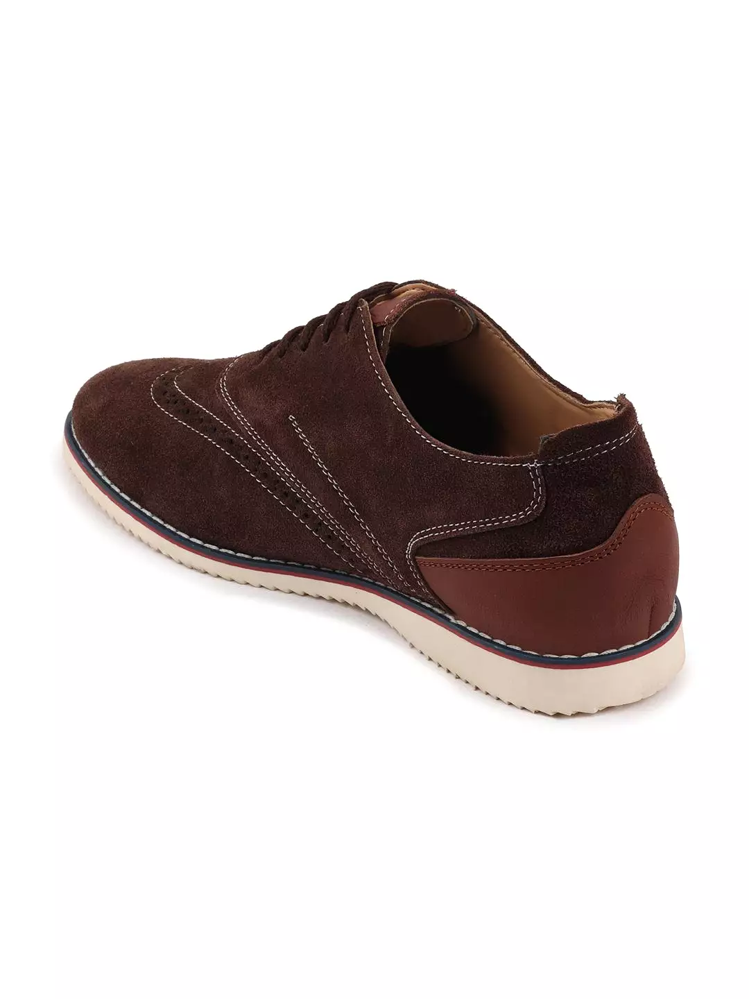 Men Brown Suede Leather Oxford Casual Shoes