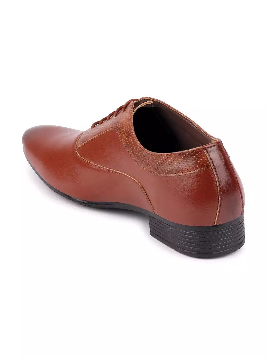 Men Tan Formal Lace-Up Oxford Shoes