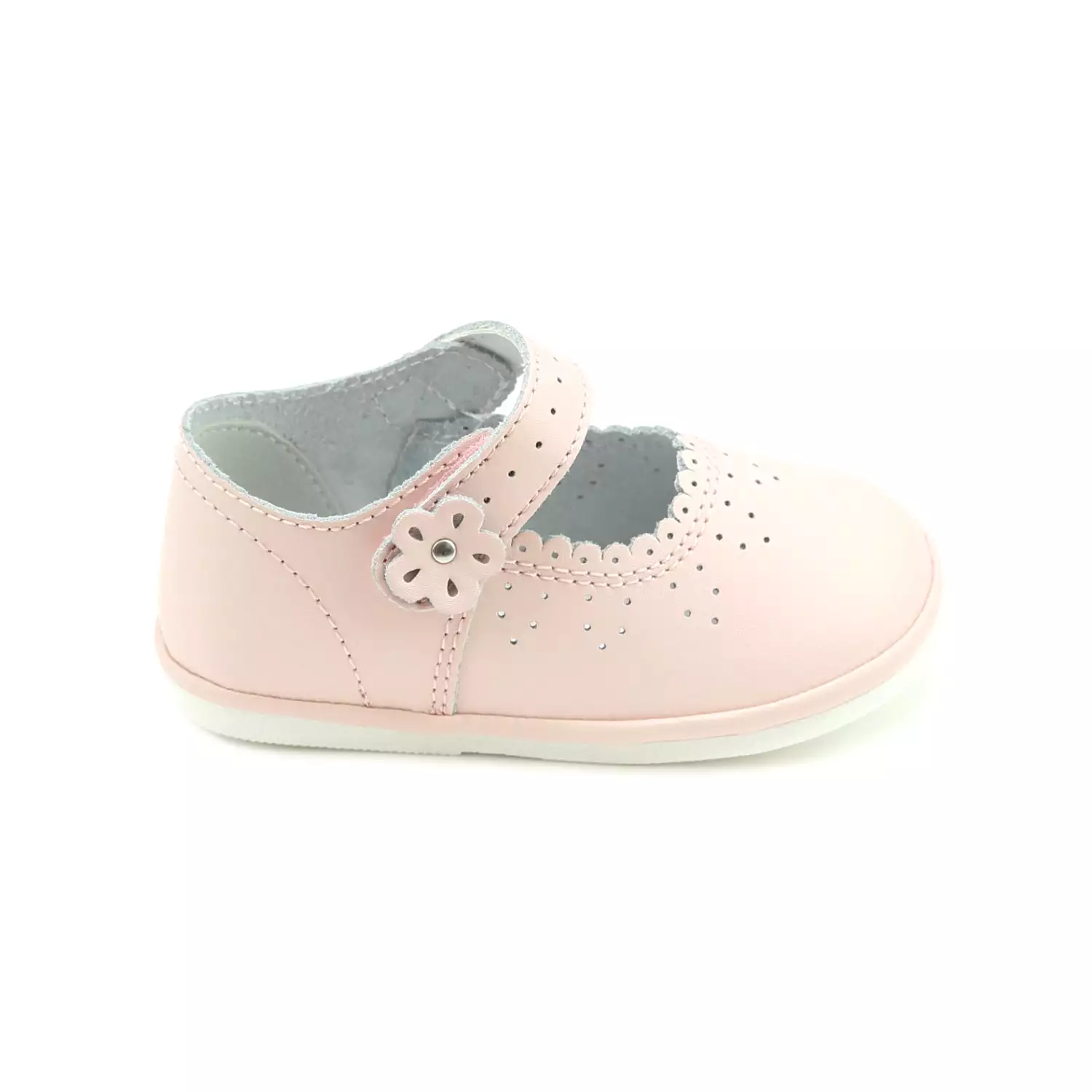 Mia Scalloped Leather Mary Jane (Baby)