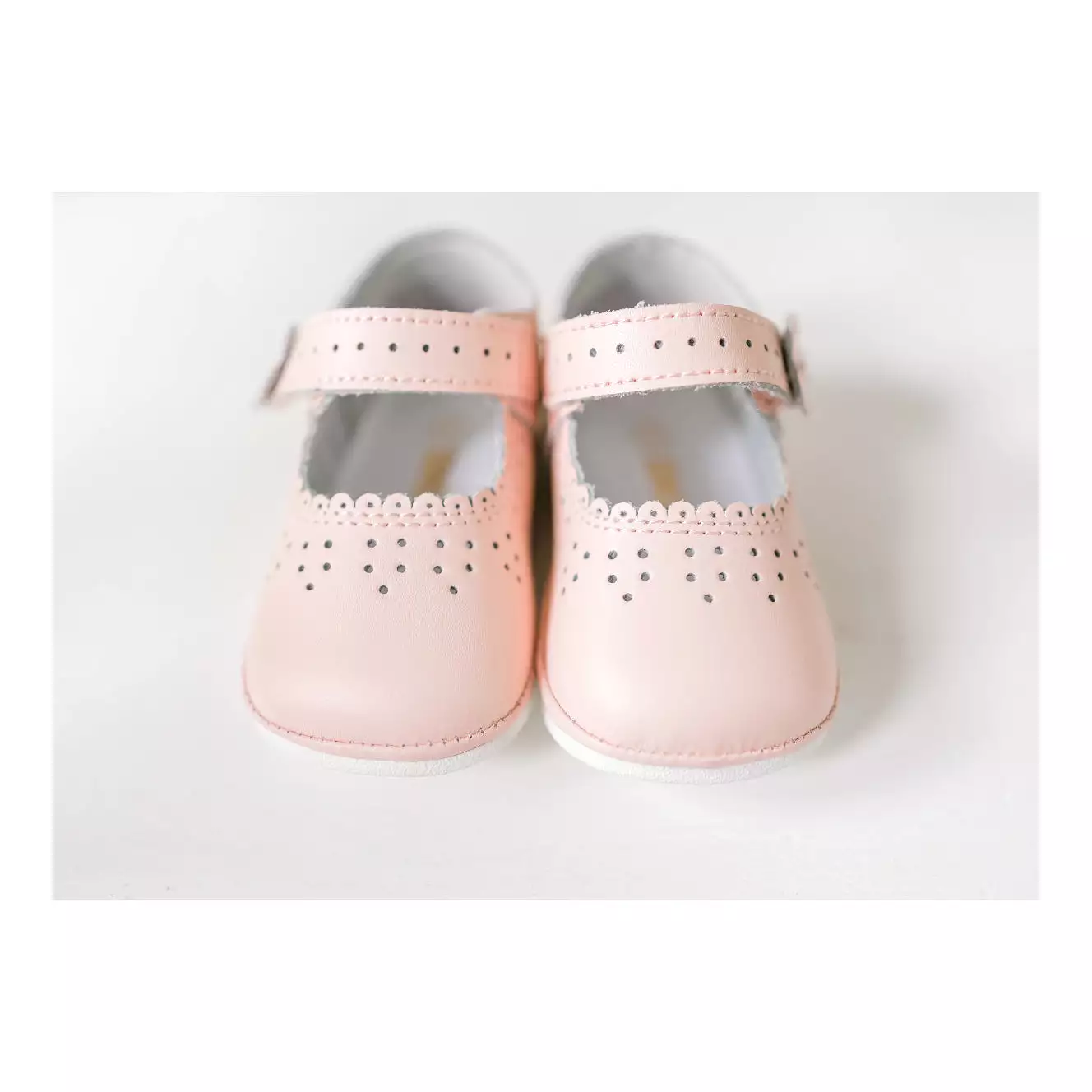 Mia Scalloped Leather Mary Jane (Baby)