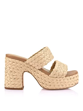 Mingus Platform Mules - Natural Raffia