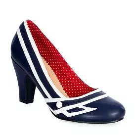 Nautical 1950's Inspired Navy and White Heels