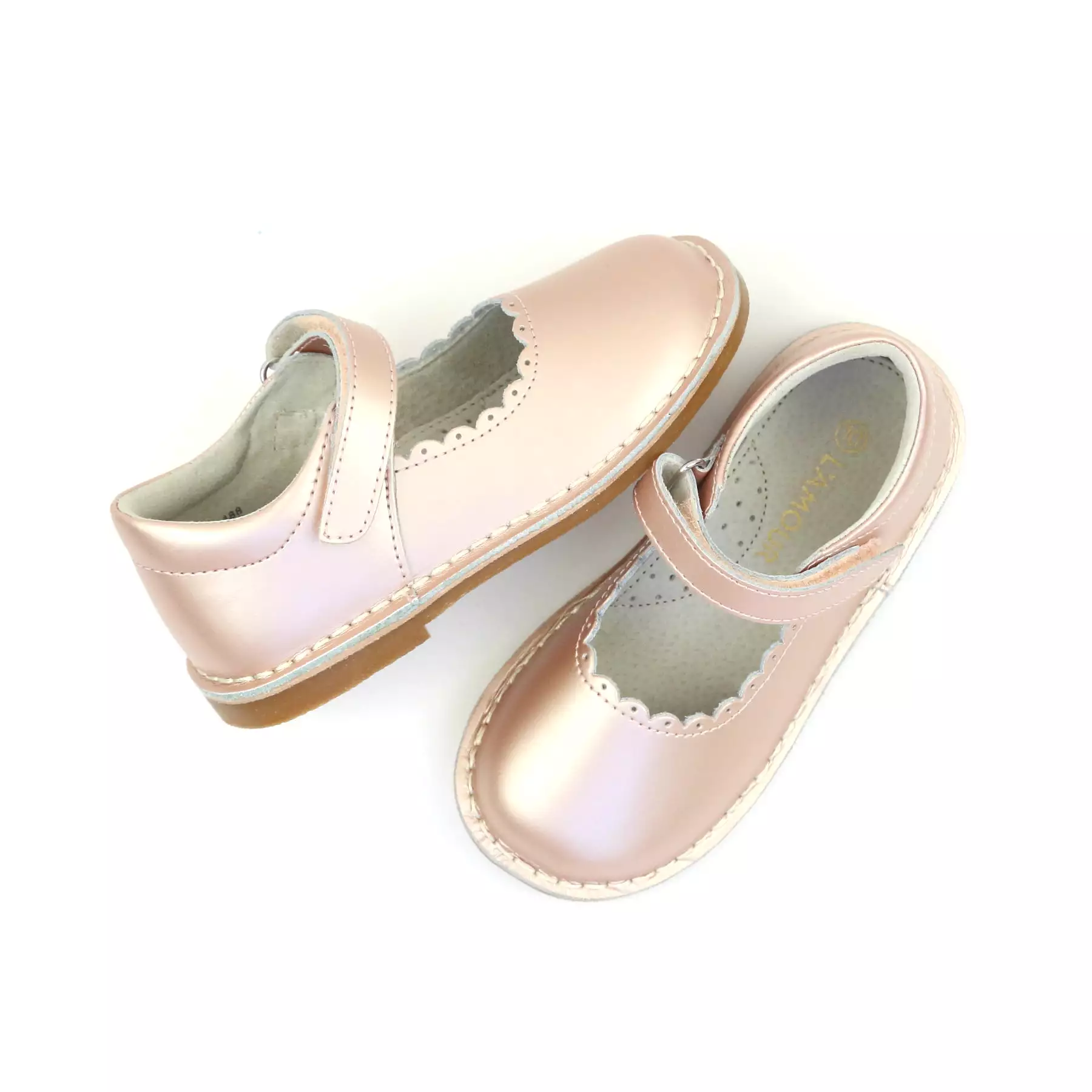 Online Exclusive - Caitlin Pink Gold Scalloped Mary Jane