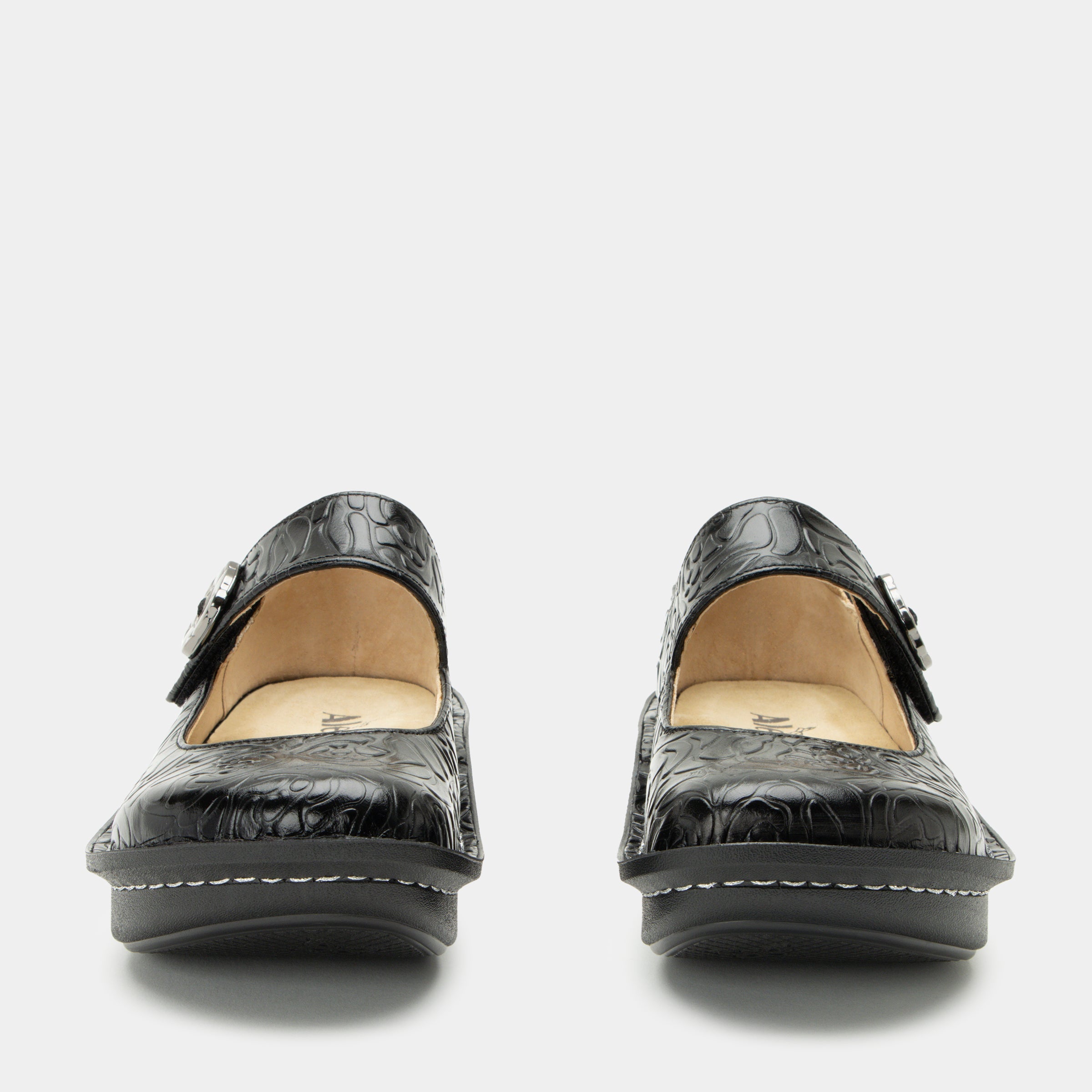 Paloma Black Embossed Rose Mary Jane