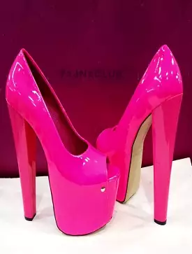 Pink Patent Leather Peep toe Platform High Heels