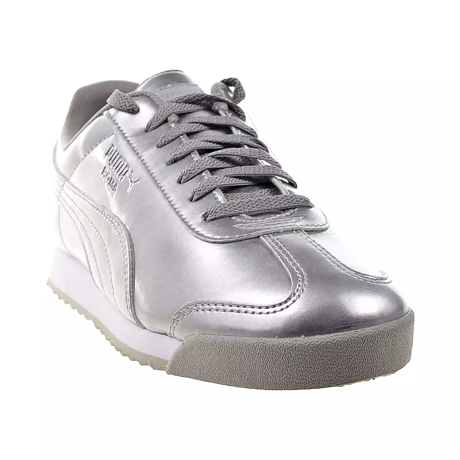 Puma Roma Patent Anodized Big Kids' Shoes Puma Silver-White