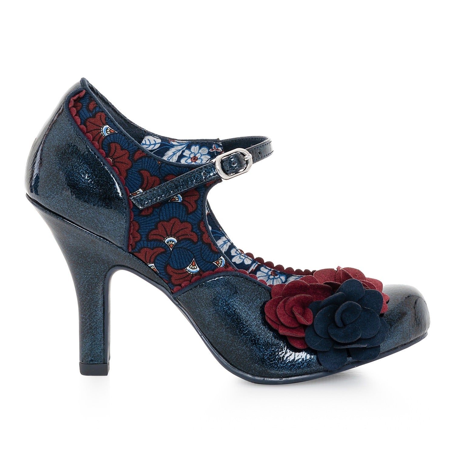 Ruby Shoo Quinn Midnight Blue Bar Strap Heels