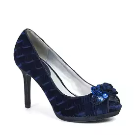 Ruby Shoo Sonia Midnight Blue Peep Toe Stilettos