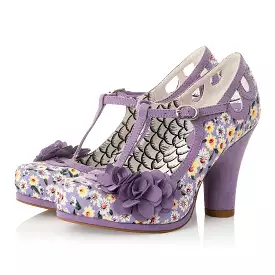 Ruby Shoo Valerie Lilac Floral Corsage T-Bar Heels