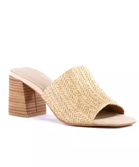 Seychelles Adapt Block Heel Mule - Natural Raffia