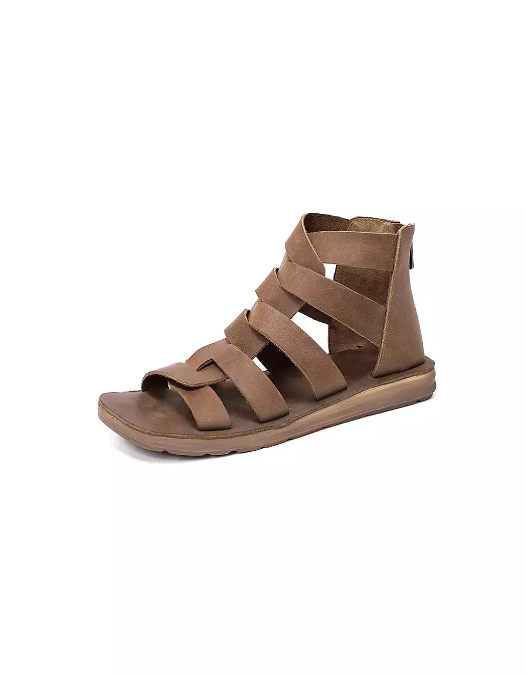 Square Toe Handmade Retro Soft Leather Strap Sandals JD032