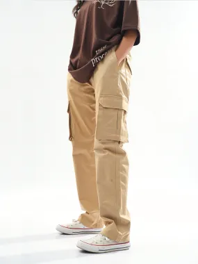 Straight-fit Khaki Cargo Pants