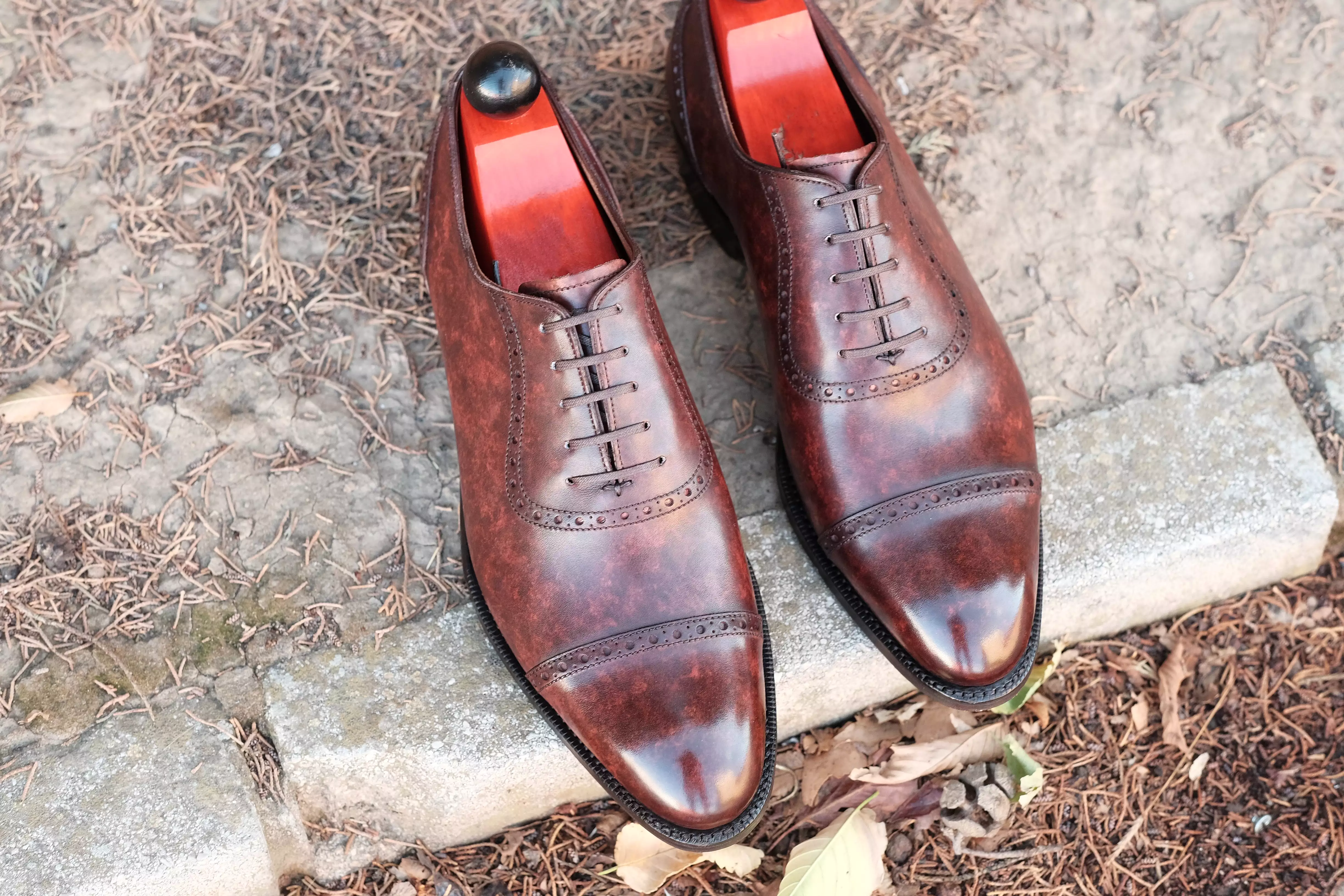 Sunnyside - MTO - Walnut Marble Patina - TMG Last - Single Leather Sole