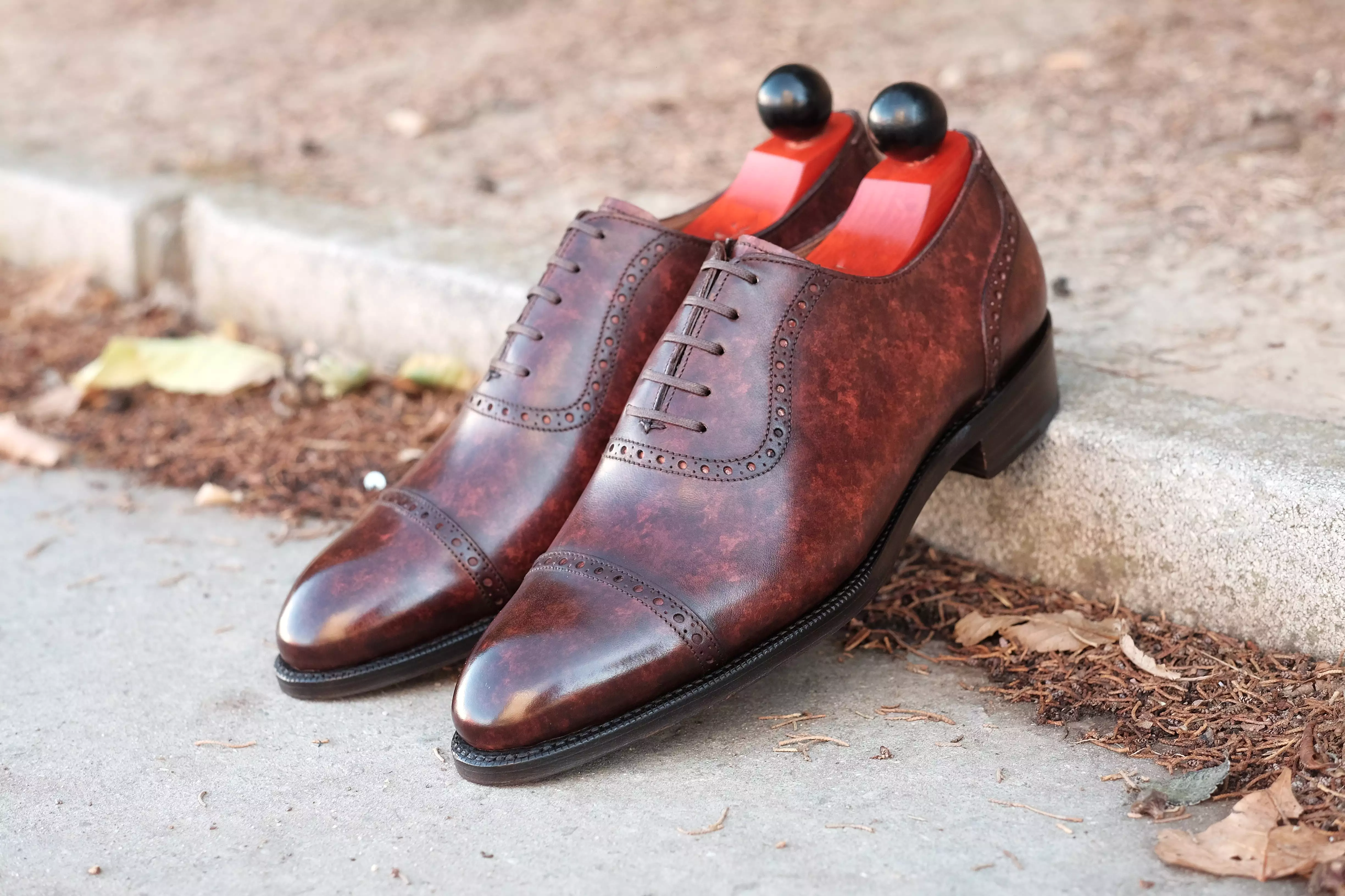 Sunnyside - MTO - Walnut Marble Patina - TMG Last - Single Leather Sole