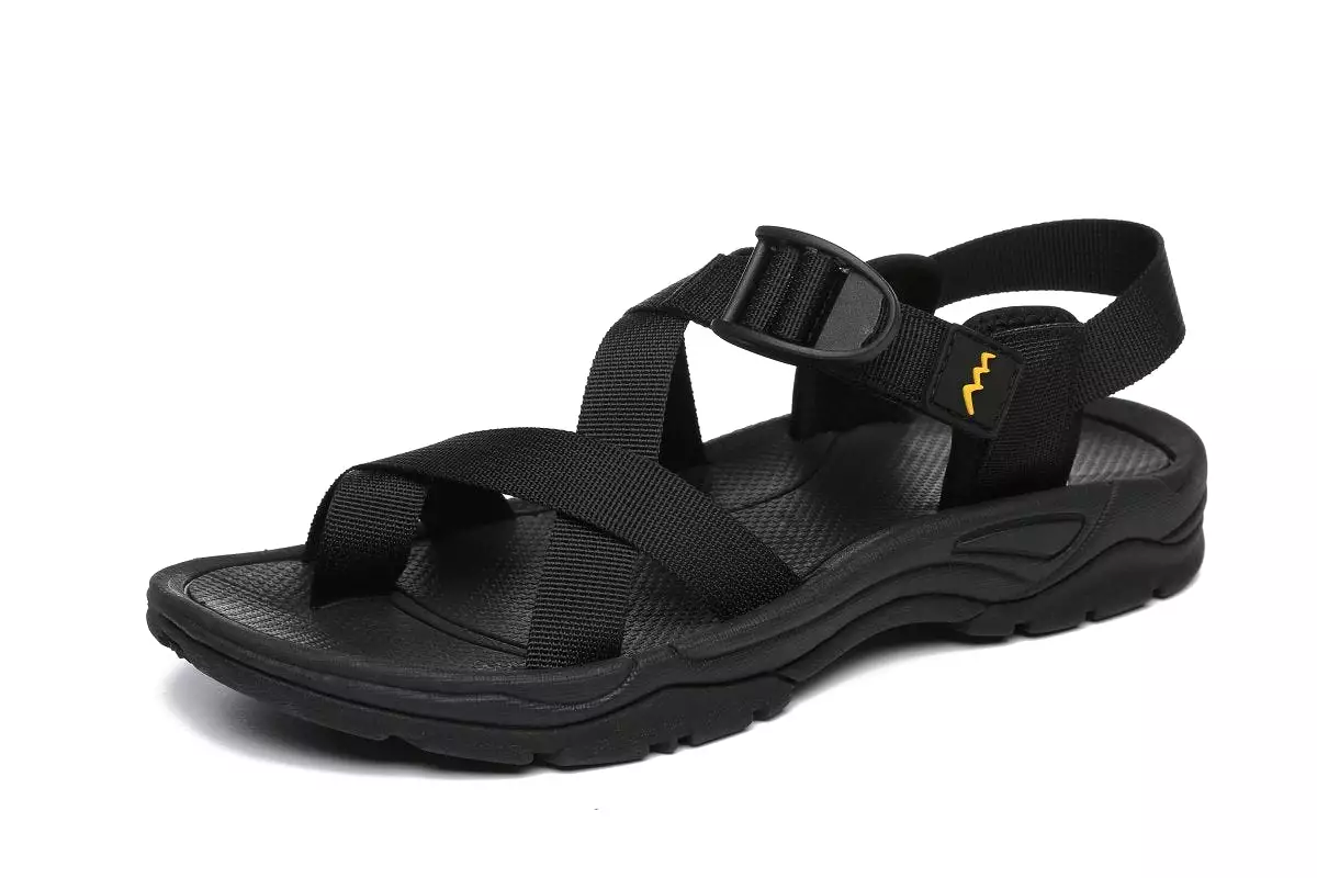 TARRAMARRA Strappy Flat Black Sandals Women Lucianna With Toe Loop