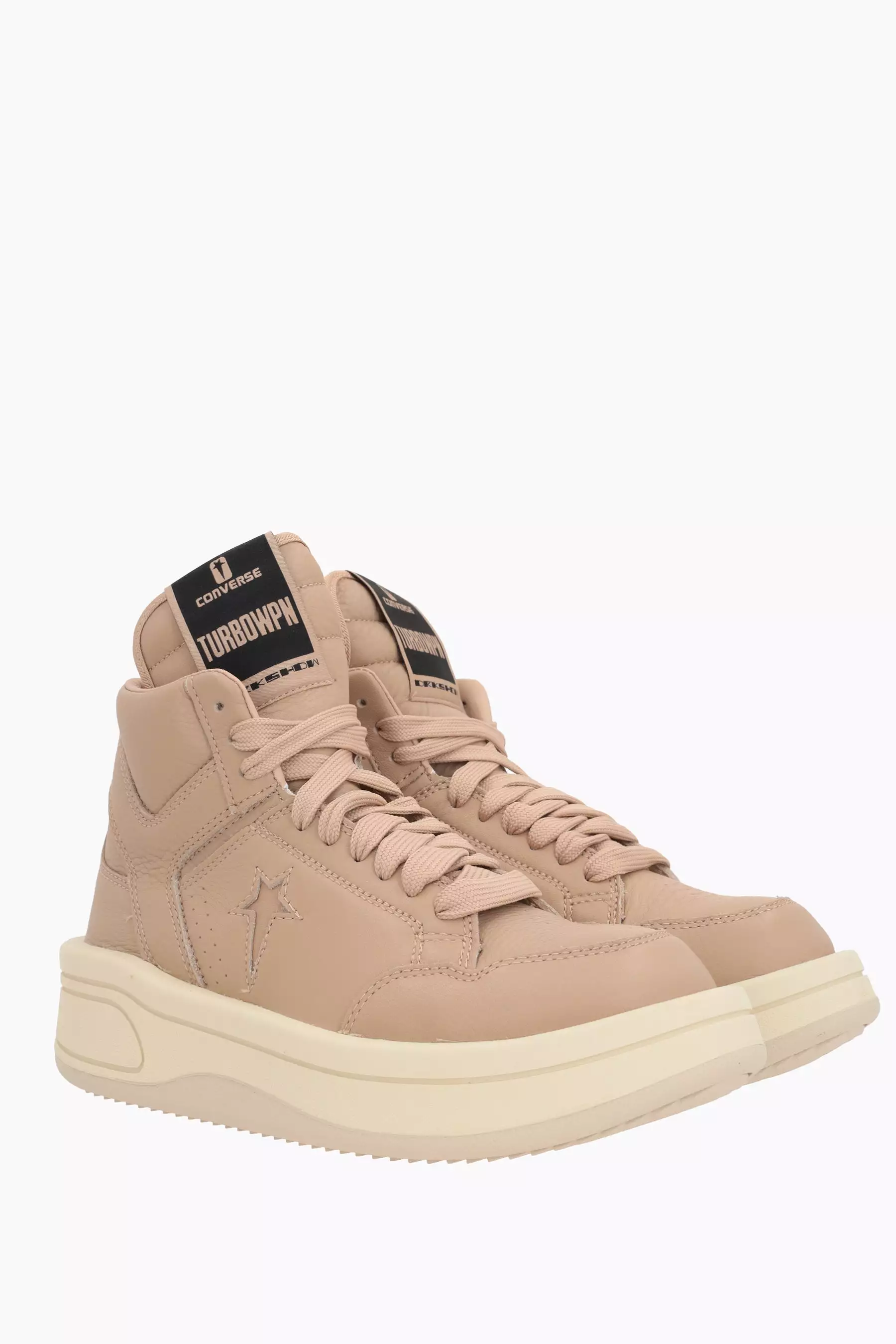 Turbowpn grainy leather high-top sneakers