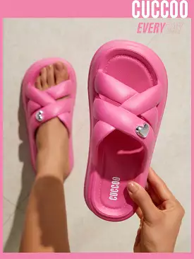 Woman Shoes Fashion Pink Cross Strap Sandals For Spring And Summer