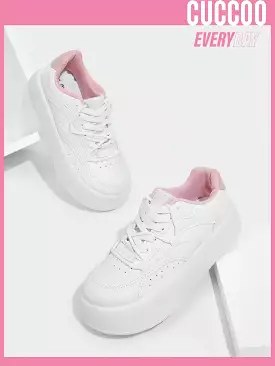 Woman Shoes Fashion White Thick Soled Sneakers For Spring And Summer