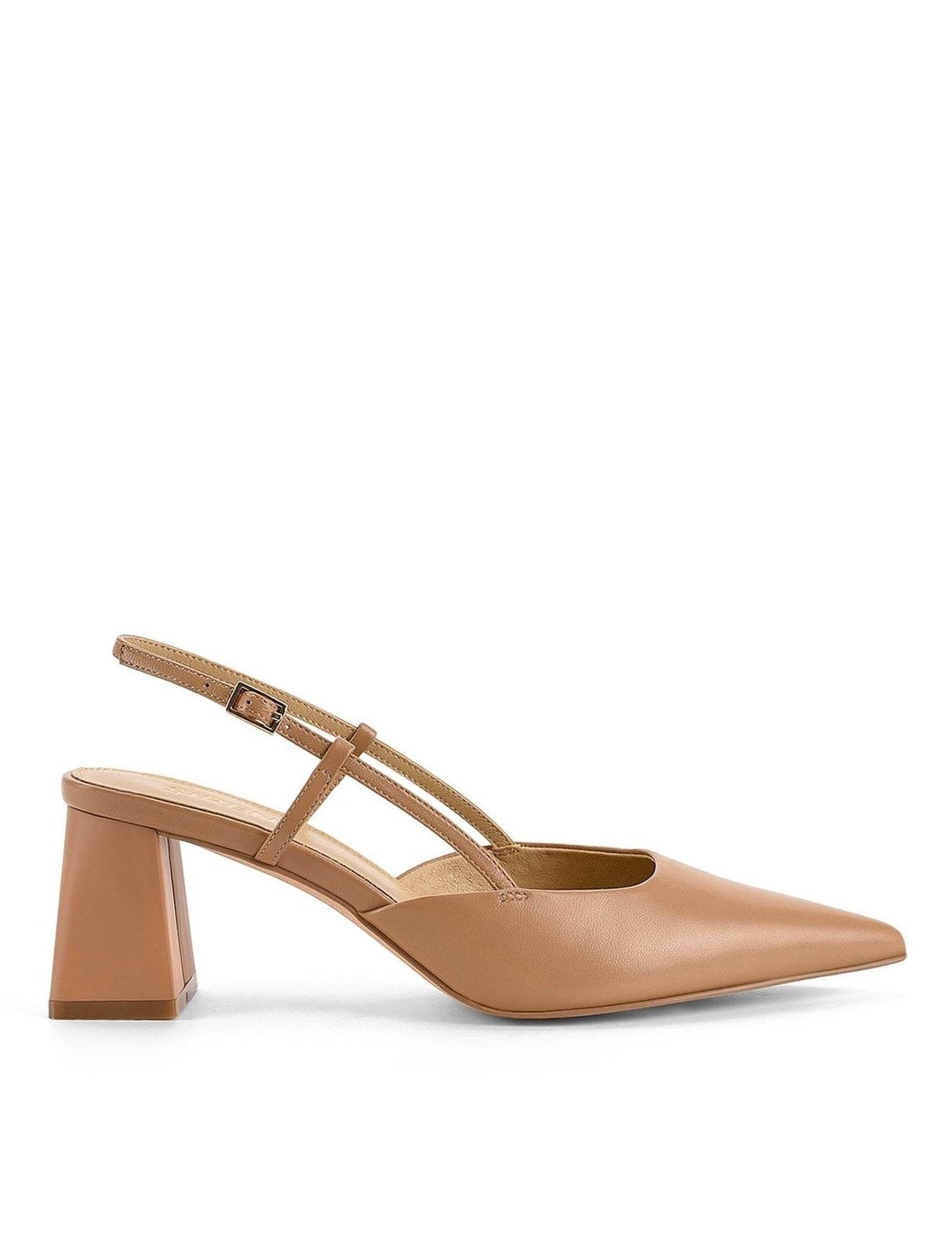 Yasmine Slingback Heels - Soft Tan Leather