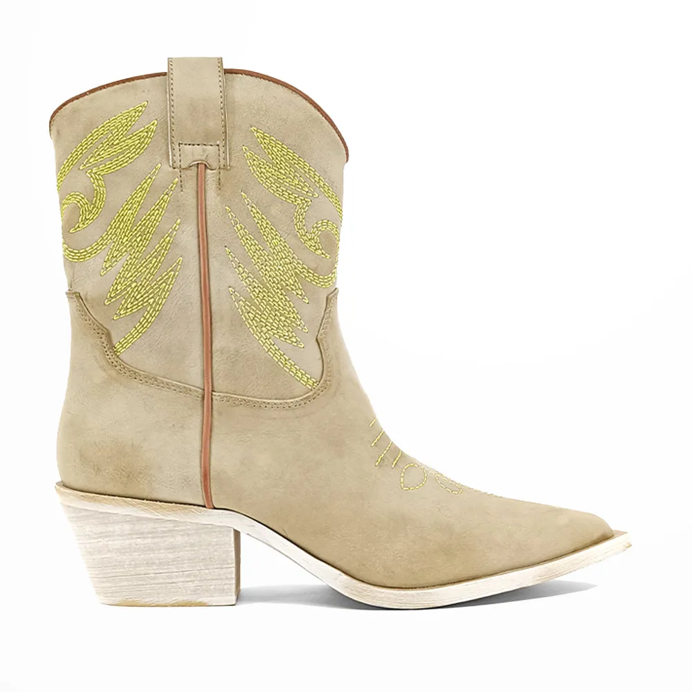 Zahara Embroidered Pointed Toe Cowboy Boots