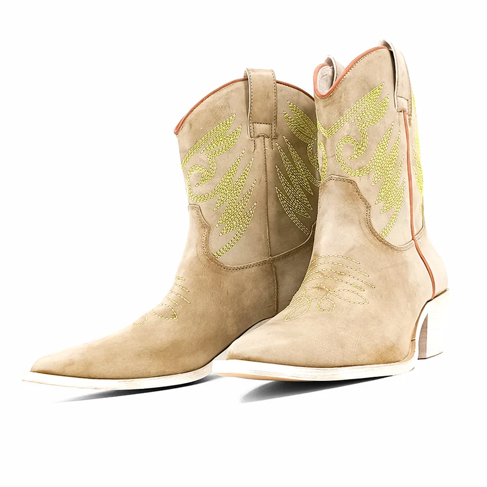 Zahara Embroidered Pointed Toe Cowboy Boots